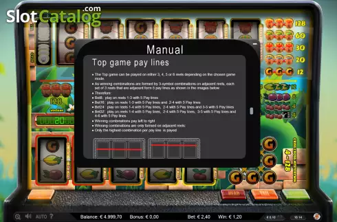 Top games paylines screen. Inca Gold slot