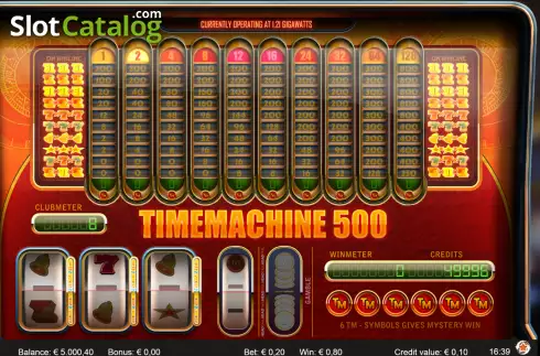 Win screen. TimeMachine500 slot