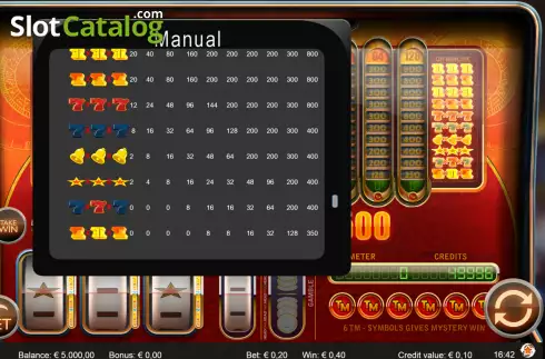 Paytable screen 2. TimeMachine500 slot