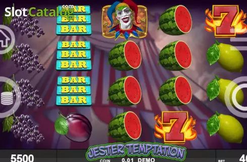 Game screen. Jester Temptation slot