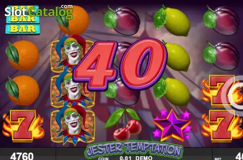 Win screen. Jester Temptation slot