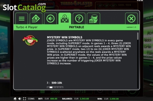 Mystery Win Symbols. Turbo 4 Player slot