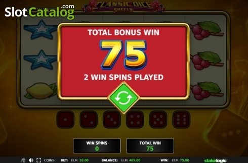 Feature Win. Classic Dice 5 Reels slot