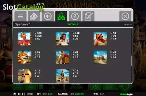 Bildschirm4. Spartania slot