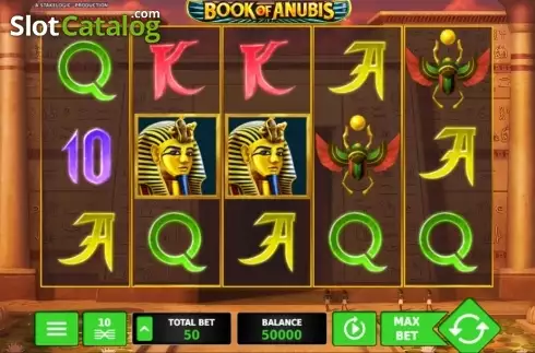 Game Workflow screen. Book of Anubis slot