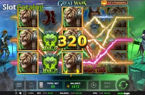 Wild win screen 2. Great Wars slot