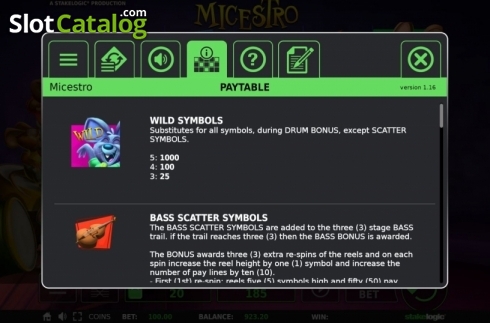 Features 1. Micestro slot