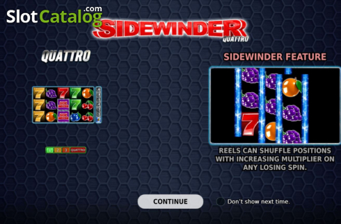 Start Screen. Sidewinder (StakeLogic) slot