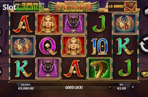 Reel Screen 1. Book of Cleopatra Super Stake Edition slot