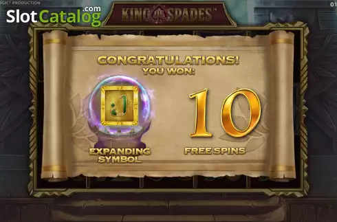 Free Spins Win Screen. King of Spades slot