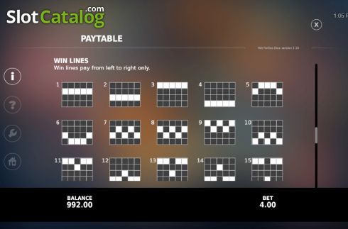 Paytable 3. Hot Forties Dice slot