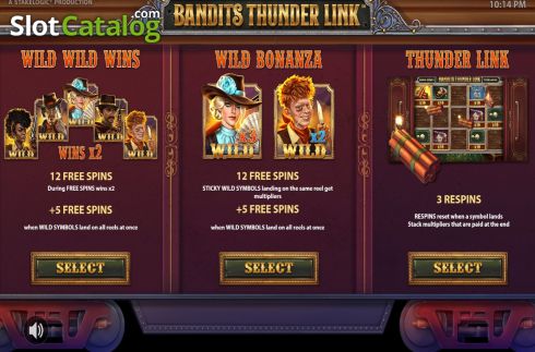 画面7. Bandits Thunder Link カジノスロット