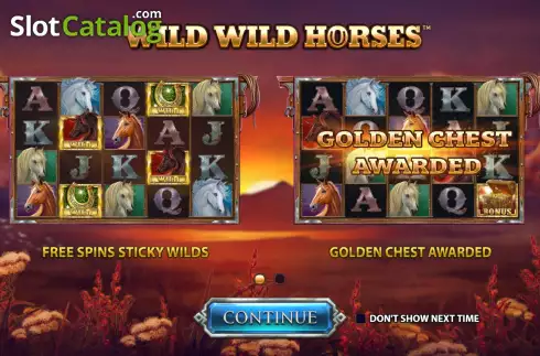 Start Screen. Wild Wild Horses slot