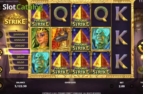 Win Screen. Pyramid Strike slot