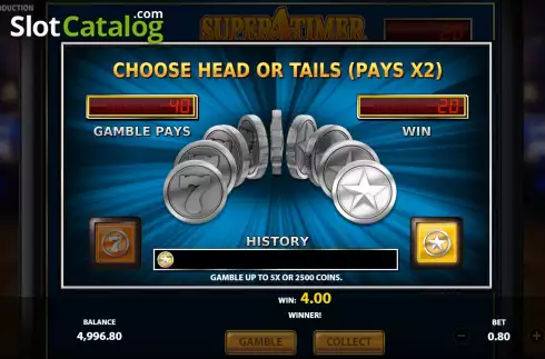 Gamble Double Up Risk Game Screen. Super4Timer slot