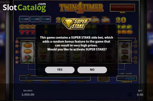 Bonus Bet Screen. Twin4Timer slot