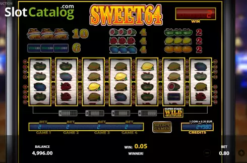 Win Screen. Sweet64 slot