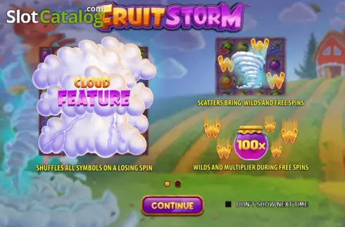 Start Screen. Fruit Storm (StakeLogic) slot