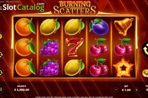 Game screen. Burning Scatters slot