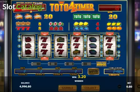 Win screen 2. Toto4Timer slot