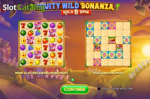 Start Screen. Fruity Wild Bonanza Hold and Spin slot
