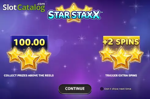 Start Screen. Star Staxx slot