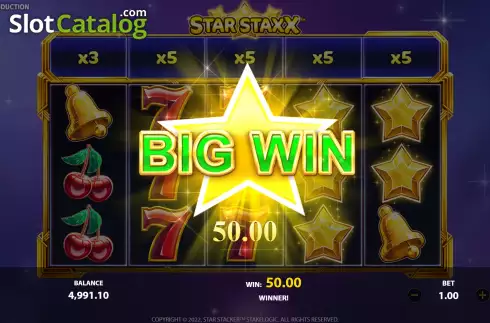 Win Screen 3. Star Staxx slot