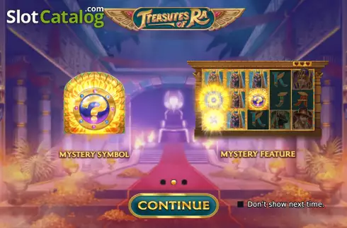 Start Screen. Treasures of Ra slot
