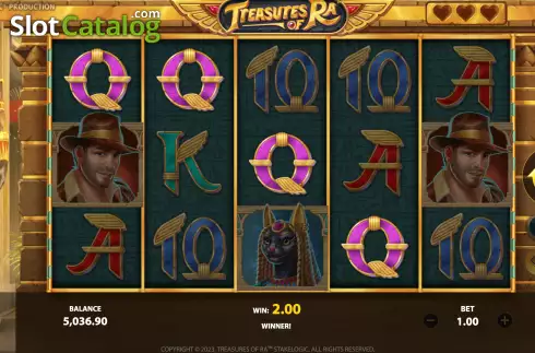 Win Screen. Treasures of Ra slot