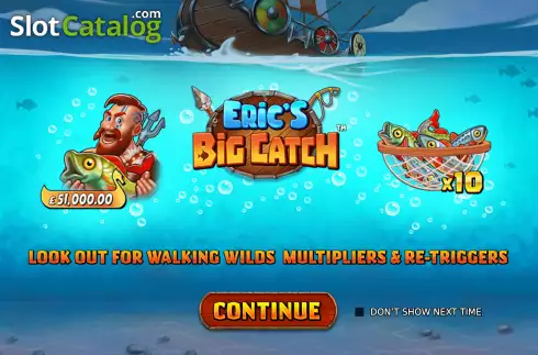 Start Screen. Eric's Big Catch slot