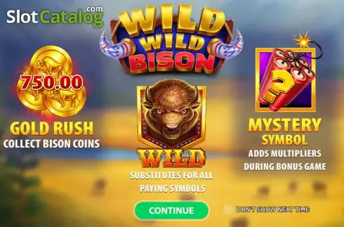 Start Screen. Wild Wild Bison slot