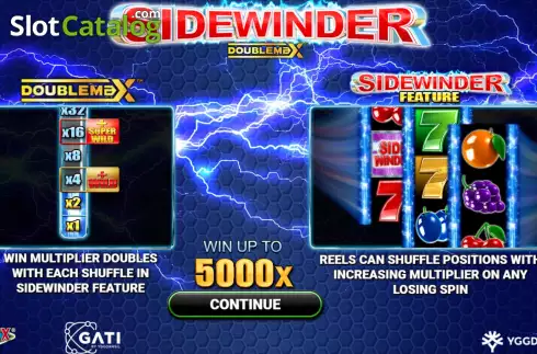 Start Screen. Sidewinder DoubleMax slot