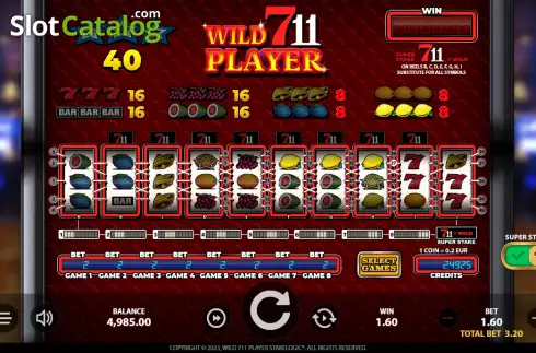 Win screen. Wild711Player slot