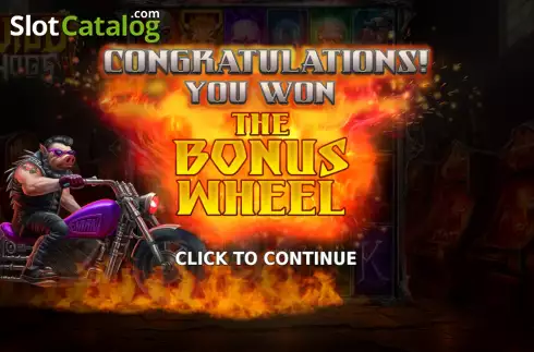 Bonus Wheel Win Screen. Wild Hogs slot