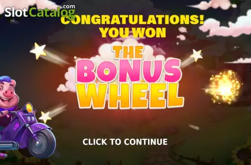 Bonus Wheel Win Screen. PigsVille slot