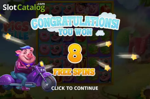 Free Spins Win Screen. PigsVille slot