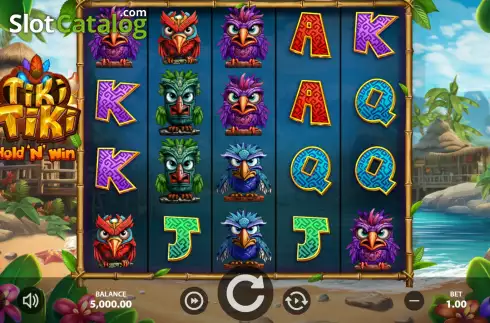 Game Screen. Tiki Tiki Hold 'n' Win slot