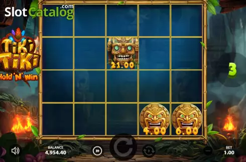 Hold and Win Bonus Game Screen 2. Tiki Tiki Hold 'n' Win slot