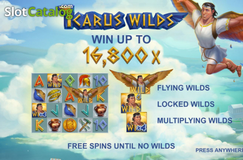 Start Screen. Icarus Wilds slot