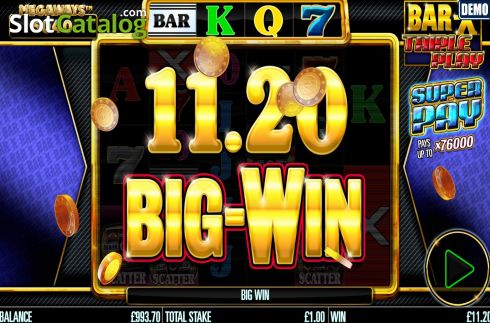 Big Win. Bar-X Triple Play Megaways slot
