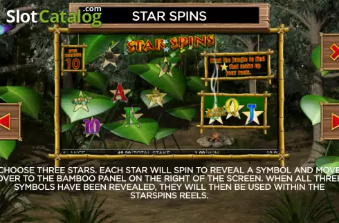 Star Spins screen. Jungle Rumble (Storm Gaming) slot