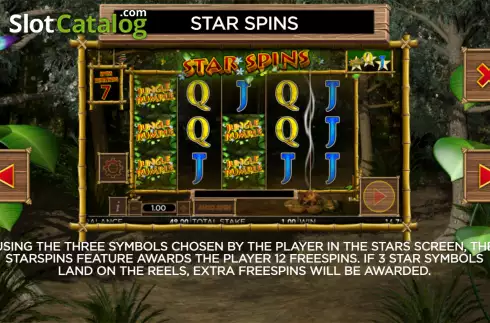 Star Spins screen 2. Jungle Rumble (Storm Gaming) slot