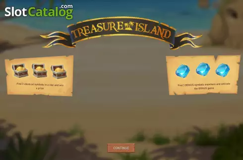 Intro screen. Treasure Island (SuperlottoTV) slot