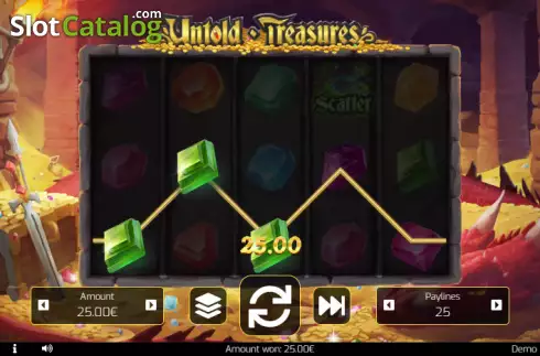Win screen. Untold Treasures slot