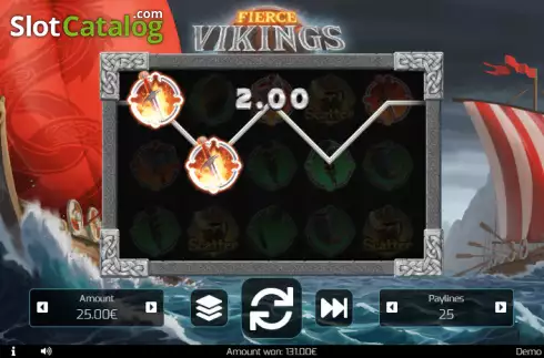 Win screen. Fierce Vikings slot