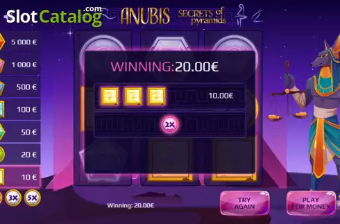 Win screen. Anubis slot
