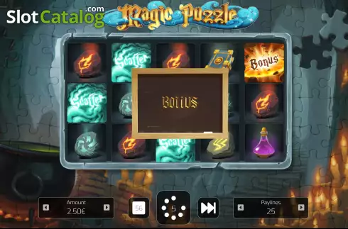 Bonus Game Win Screen. Magic Puzzle slot