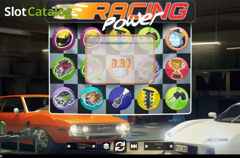 Win screen. Racing Power slot