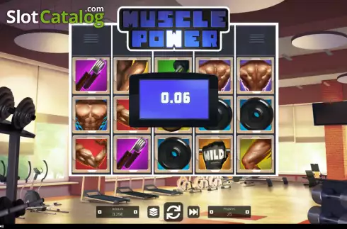 Win screen. Muscle Power slot