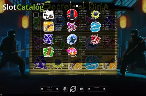 Bildschirm6. Secrets of Ninja slot